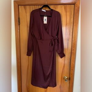 JustFab Burgundy Midi Dress
